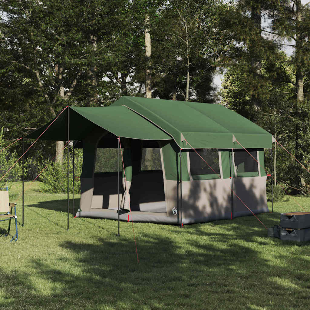 Vidaxl gezinstent met dak met opslag groen en wit 324 x 255 x 230 cm