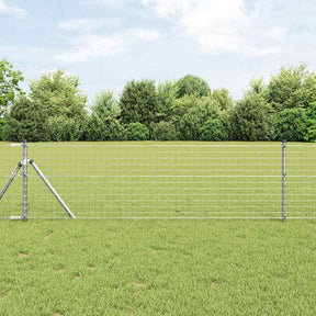 Vidaxl ingegraven hekpalen 7 st zilverkleurig gepoedercoat staal