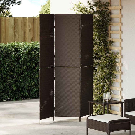 Vidaxl kamerverdeler bruin 146 x 180 cm poly rattan