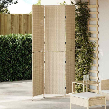 Vidaxl kamerverdeler beige 147 x 180 cm poly rattan