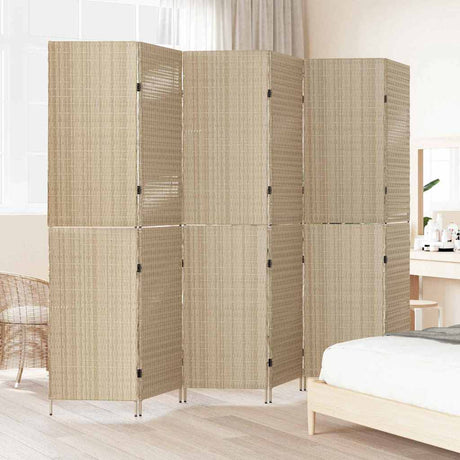 Vidaxl kamerverdeler beige 292 x 180 cm poly rattan