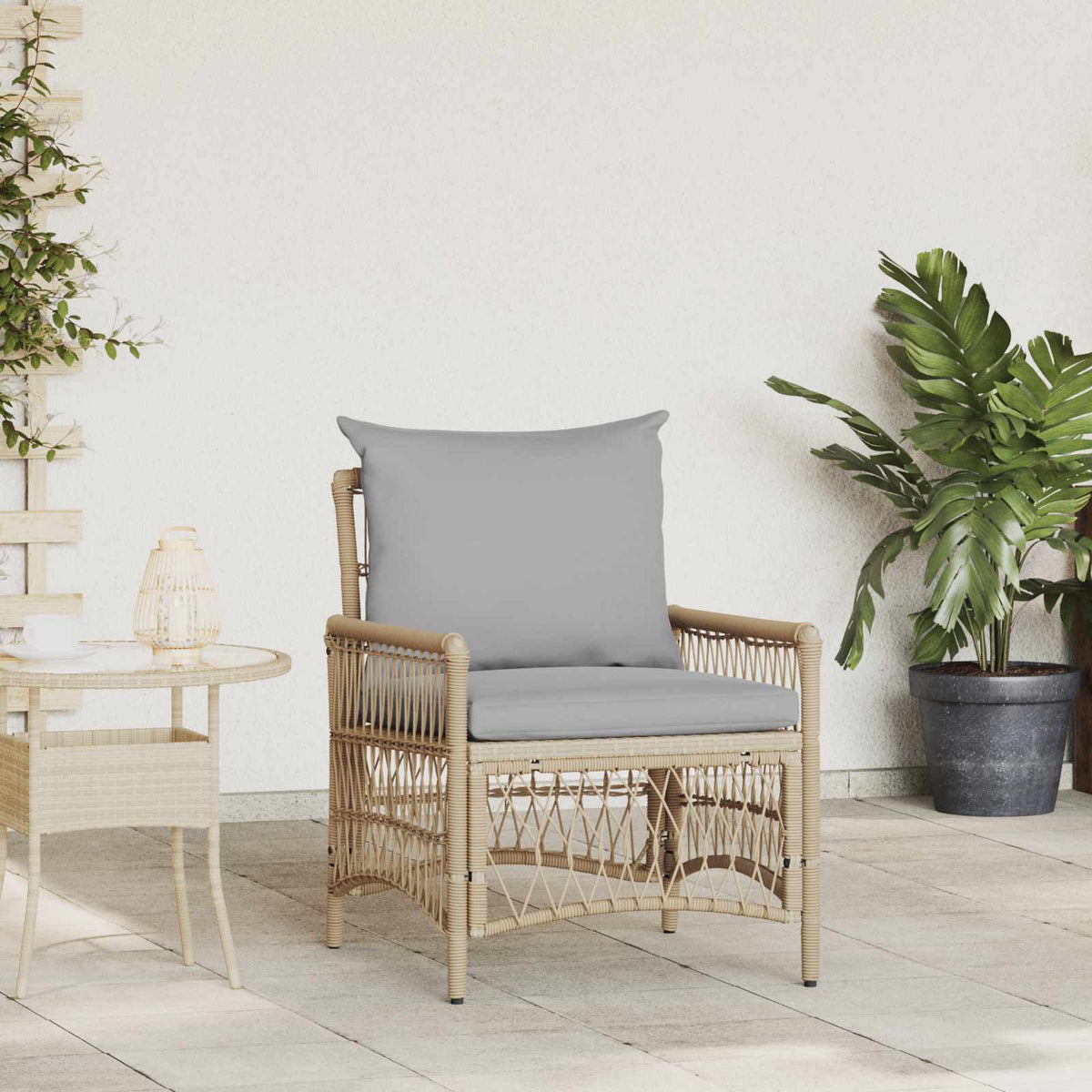 Vidaxl tuinstoel beige poly rattan