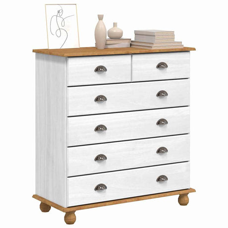 Vidaxl ladekast askim wit 91 x 40 x 95,5 cm massief grenenhout