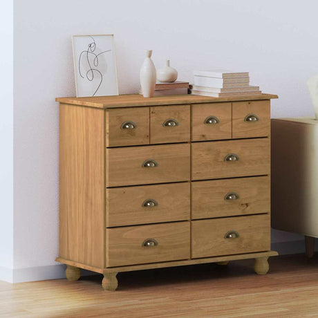 Vidaxl ladekast askim bruin 91 x 40 x 79 cm massief grenenhout