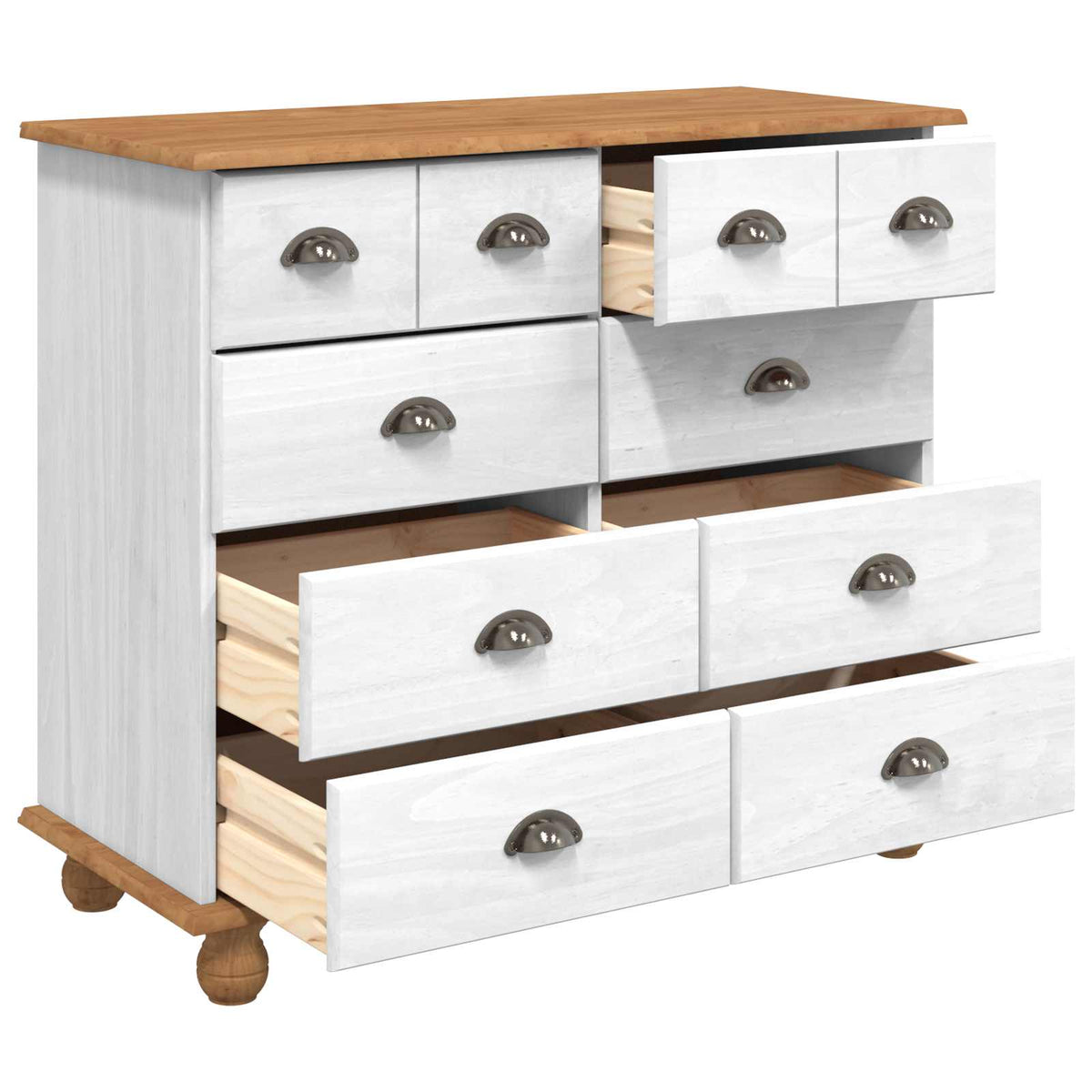 Vidaxl ladekast met lade askim wit 91 x 40 x 79 cm massief grenenhout