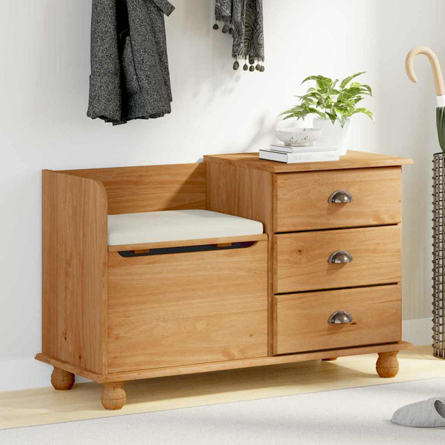 Vidaxl opslagbank askim bruin 100 x 39 x 62 cm massief grenenhout