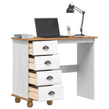 Vidaxl schrijfbureau askim wit 95 x 40 x 75 cm massief grenenhout