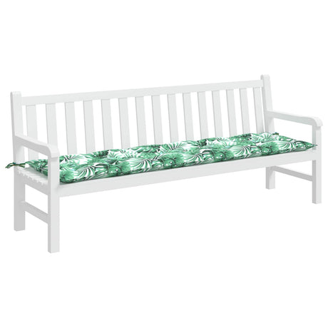 Vidaxl tuinbankkussen met bladpatroon, 200x50x7 cm, oxfordstof