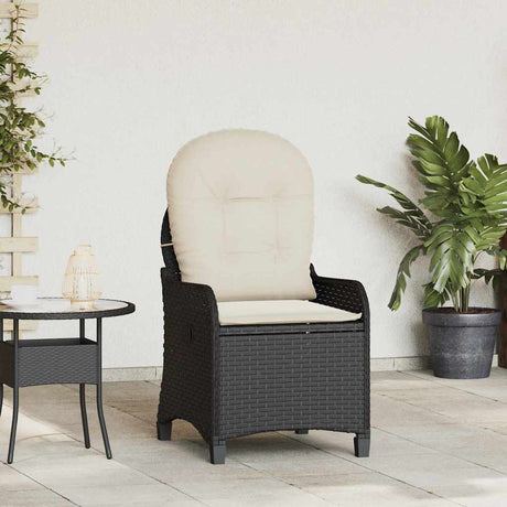 Vidaxl ligstoel zwart poly rattan