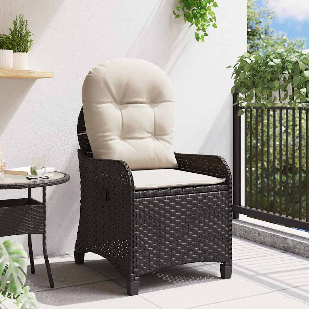 Vidaxl ligstoel zwart poly rattan