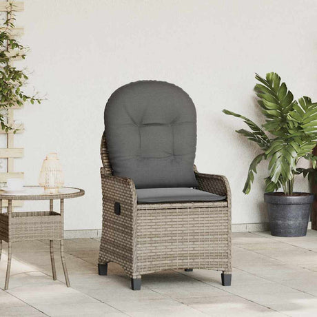 Vidaxl ligstoel grijs poly rattan