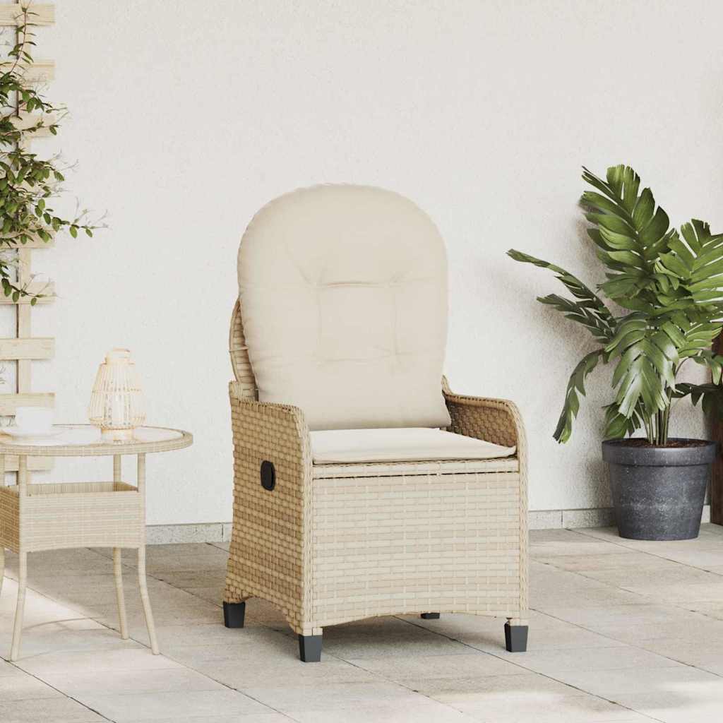 Vidaxl ligstoel beige poly rattan