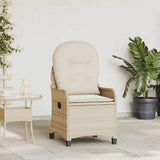Vidaxl ligstoel beige poly rattan