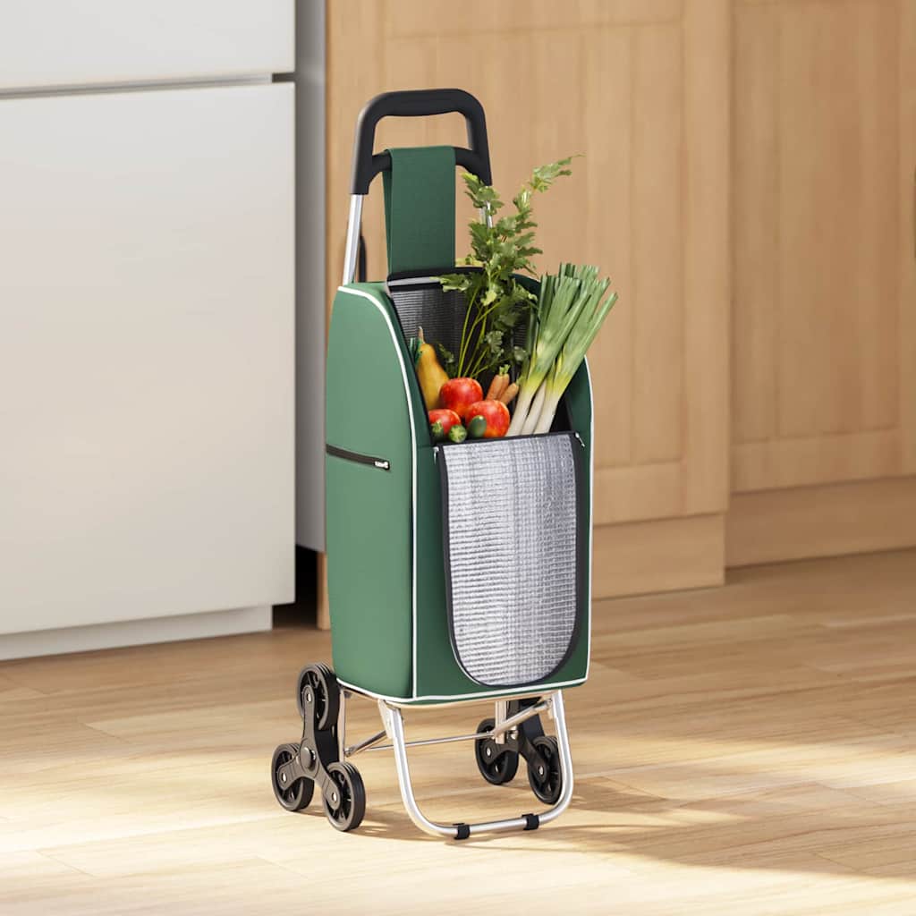 Vidaxl winkel trolley groen 39,5 x 33 x 93 cm oxford stof