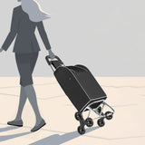 Vidaxl winkel trolley zwart 39,5 x 33 x 93 cm oxford stof