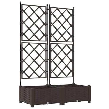 Vidaxl tuin bloempot 2 pcs bruin 80 x 40 x 125,5 cm staal