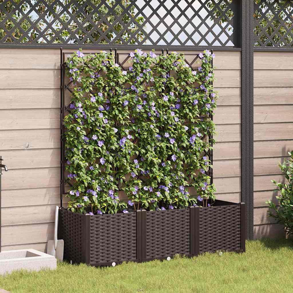 Vidaxl plantenbak 3 st bruin 120 x 40 x 143 cm pp
