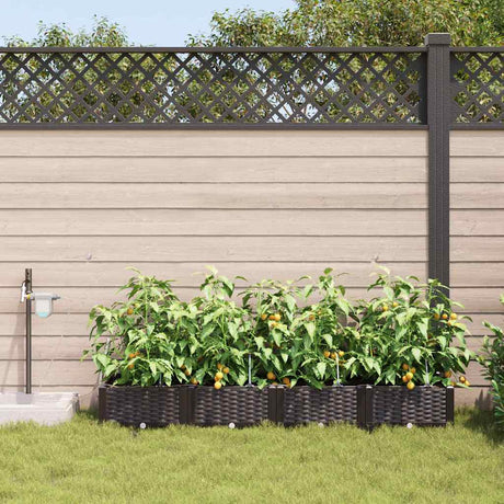 Vidaxl plantenbak 4 st bruin 160 x 40 x 22 cm pp