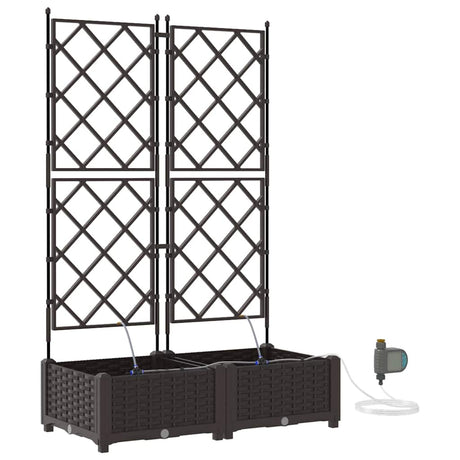 Vidaxl tuin bloempot 2 pcs bruin staal