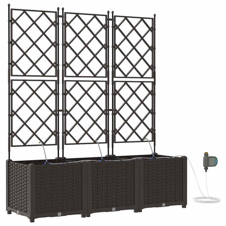 Vidaxl tuin bloempot 3 pcs bruin staal