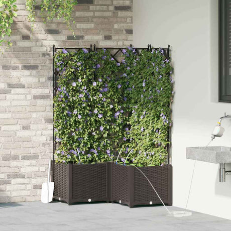 Vidaxl tuin bloempot 3 pcs bruin staal