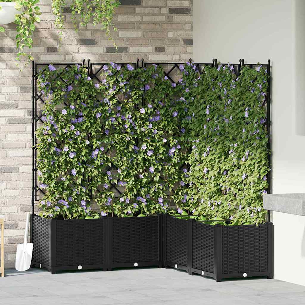 Vidaxl plantenbak 5 st zwart 120 x 120 x 143 cm pp