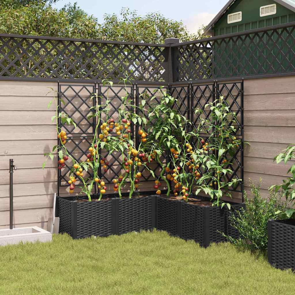 Vidaxl plantenbak 5 st zwart 120 x 120 x 143 cm pp