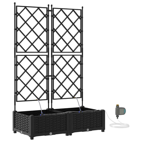 Vidaxl tuin bloempot 2 pcs zwart staal