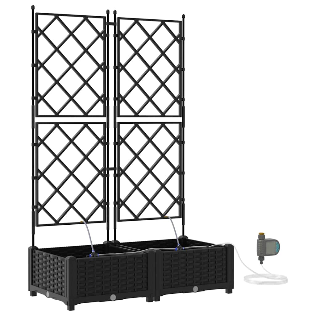 Vidaxl plantenbak 2 st zwart 80 x 40 x 126 cm pp