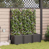Vidaxl tuin bloempot 3 pcs zwart staal