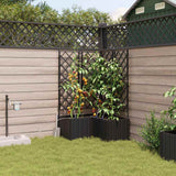Vidaxl plantenbak 3 st zwart 80 x 80 x 142 cm pp