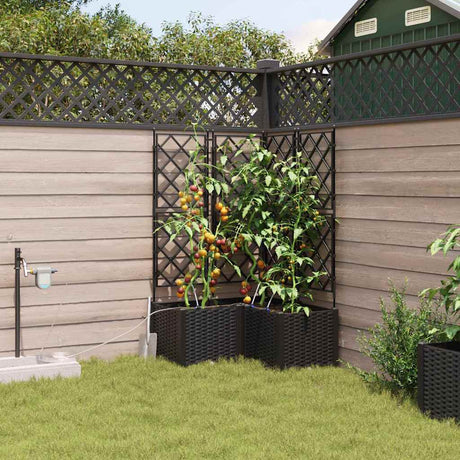 Vidaxl plantenbak 3 st zwart 80 x 80 x 142 cm pp