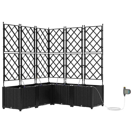 Vidaxl tuin bloempot 5 pcs zwart staal