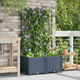Vidaxl plantenbak 2 st grijs 80 x 40 x 143 cm pp