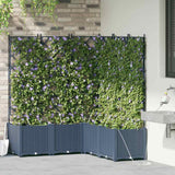Vidaxl plantenbak 3 st grijs 80 x 80 x 143 cm pp