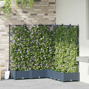 Vidaxl plantenbak 5 st grijs 120 x 120 x 125,5 cm pp