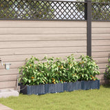 Vidaxl plantenbak 4 st grijs 160 x 40 x 22 cm pp