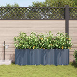 Vidaxl plantenbak 4 st grijs 160 x 40 x 52 cm pp