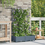 Vidaxl tuin bloempot 2 pcs licht grijs 80 x 40 x 125,5 cm staal