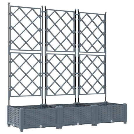 Vidaxl tuin bloempot 3 pcs licht grijs 120 x 40 x 125,5 cm staal