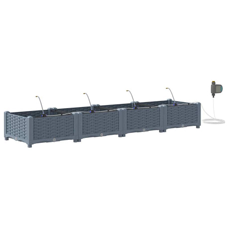 Vidaxl tuin bloempot 4 pcs licht grijs staal
