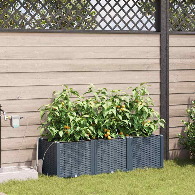 Vidaxl plantenbak 3 st lichtgrijs 120 x 40 x 37,5 cm pp