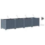 Vidaxl tuin bloempot 4 pcs licht grijs staal