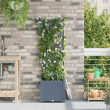 Vidaxl tuin bloempot 2 pcs licht grijs staal