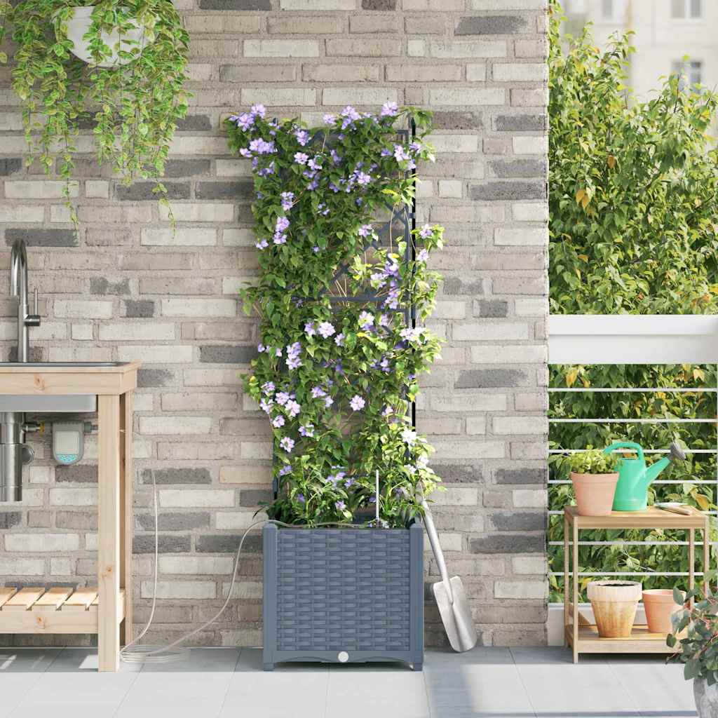 Vidaxl plantenbak 2 st lichtgrijs 40 x 40 x 142 cm pp