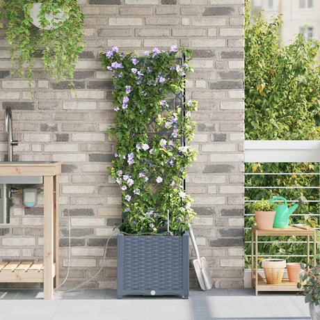 Vidaxl plantenbak 2 st lichtgrijs 40 x 40 x 142 cm pp