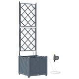 Vidaxl tuin bloempot 2 pcs licht grijs staal