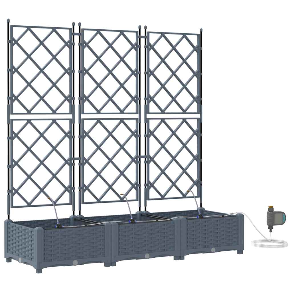 Vidaxl tuin bloempot 3 pcs licht grijs staal
