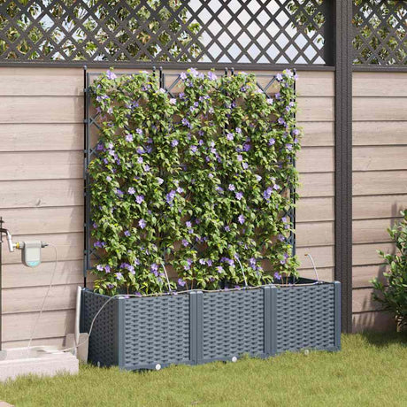 Vidaxl plantenbak 3 st lichtgrijs 120 x 40 x 142 cm pp