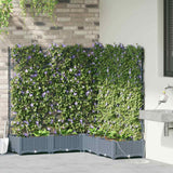 Vidaxl tuin bloempot 5 pcs licht grijs staal